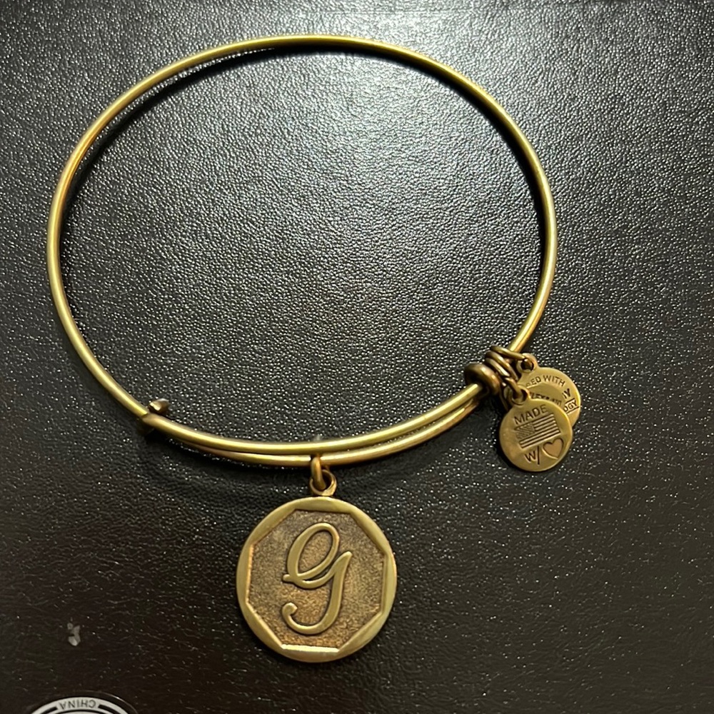 Alex and ani rose gold G bracelet